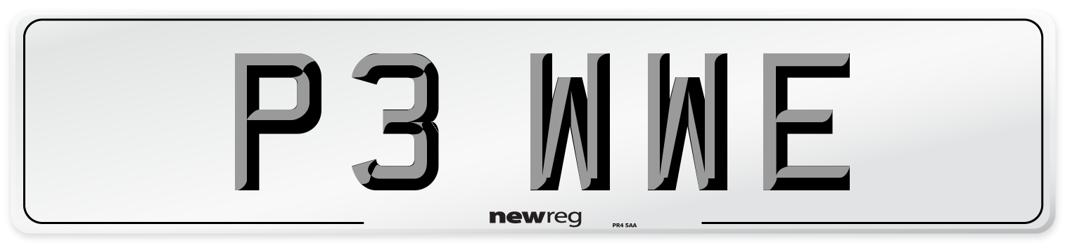 P3 WWE Number Plate from New Reg